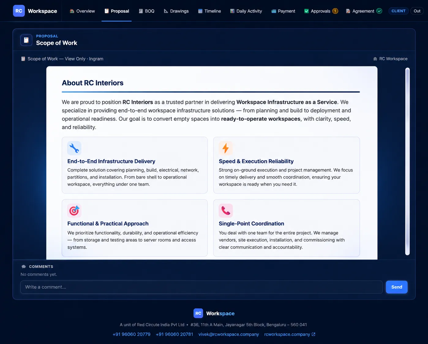 RC Workspace Client Portal — Scope of Work