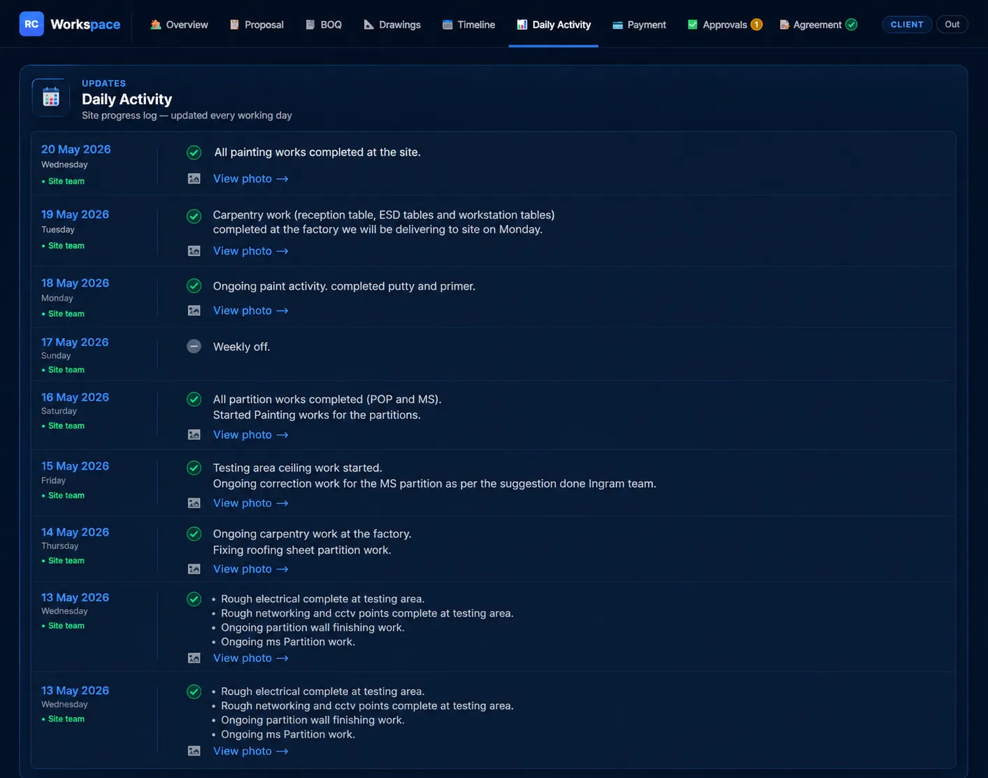RC Workspace Client Portal — Drawings
